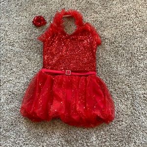 Red sequined dance costume